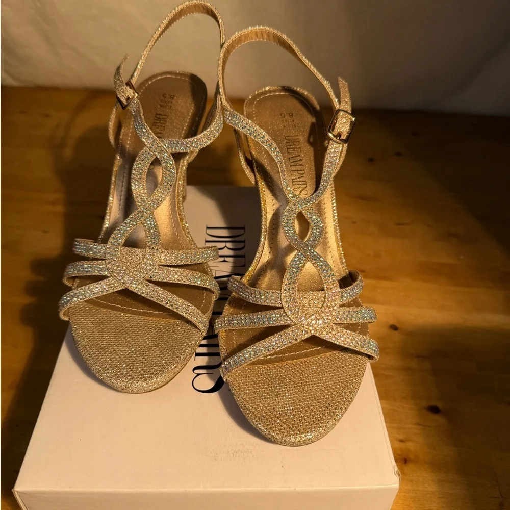 Glitter Strappy Heeled Sandals Women’s Size 8.5